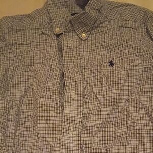 Ralph Lauren Men's Navy Plaid Button Down Shirt